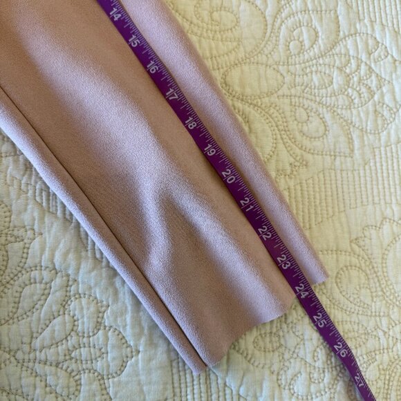 FAUX SUEDE dusty rose pink long open front blazer women's L - Picture 8 of 9